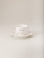 Petite tasse Verlet en porcelaine blanche 9cl avec soucoupe, élégante et épurée, idéale pour déguster café ou thé