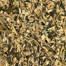 Mélange de thé vert citronnelle gingembre Verlet, feuilles séchées vertes et dorées, 100g