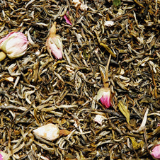 Thé blanc Parfum Rose Litchi Verlet, feuilles de thé riche en bourgeons avec boutons et pétales de roses